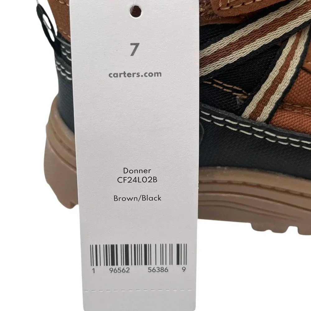 Carter's Donner Toddler Boy's Slip-on Sporty Boot Size 7 Brown/Black Shoes‎